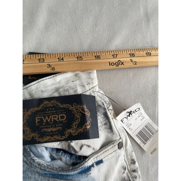 VTG Style FWRD Mens Custom Patchwork by Angelina Vanelli Distressed Denim Shorts - Picture 3 of 13